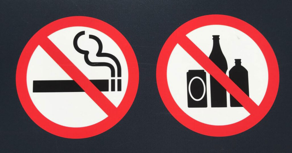 No smoking and no Drinking board